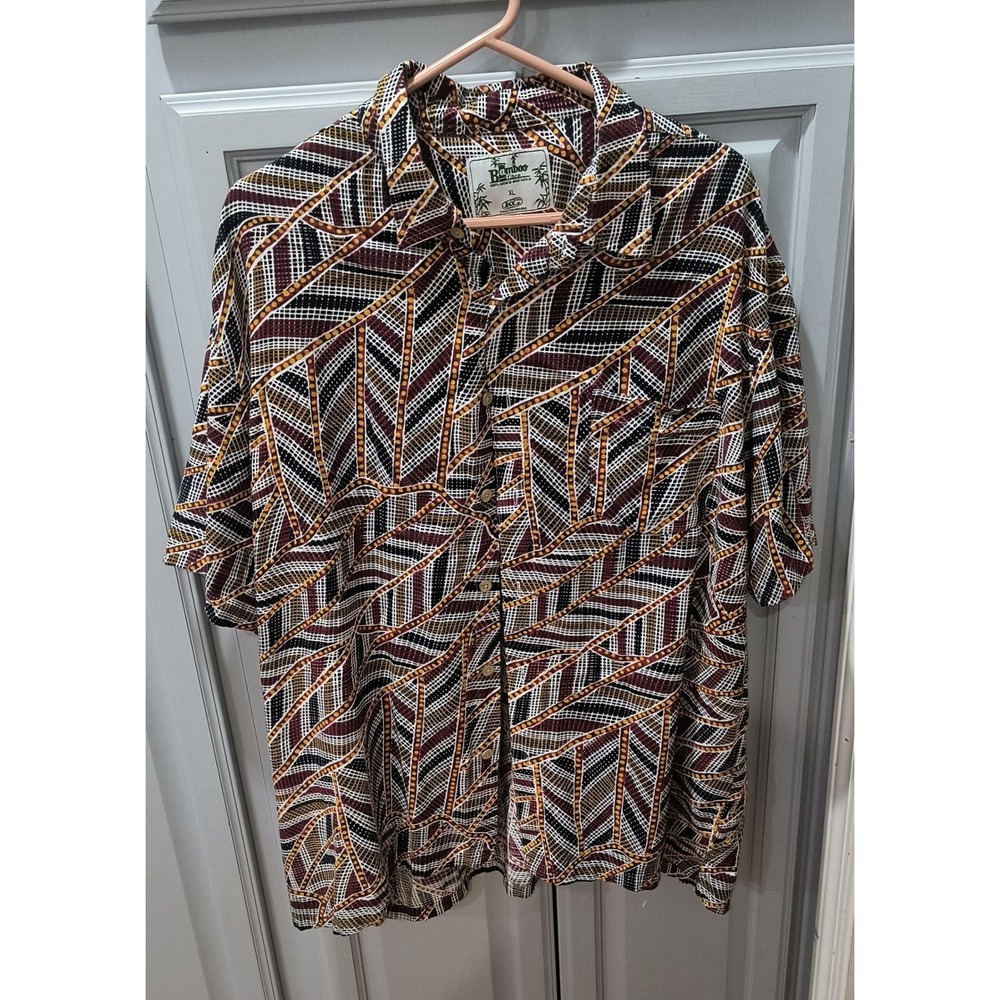 Kingston Grange Mens XL Bamboo Fiber Abstract Geometric Print Button Down Shirt